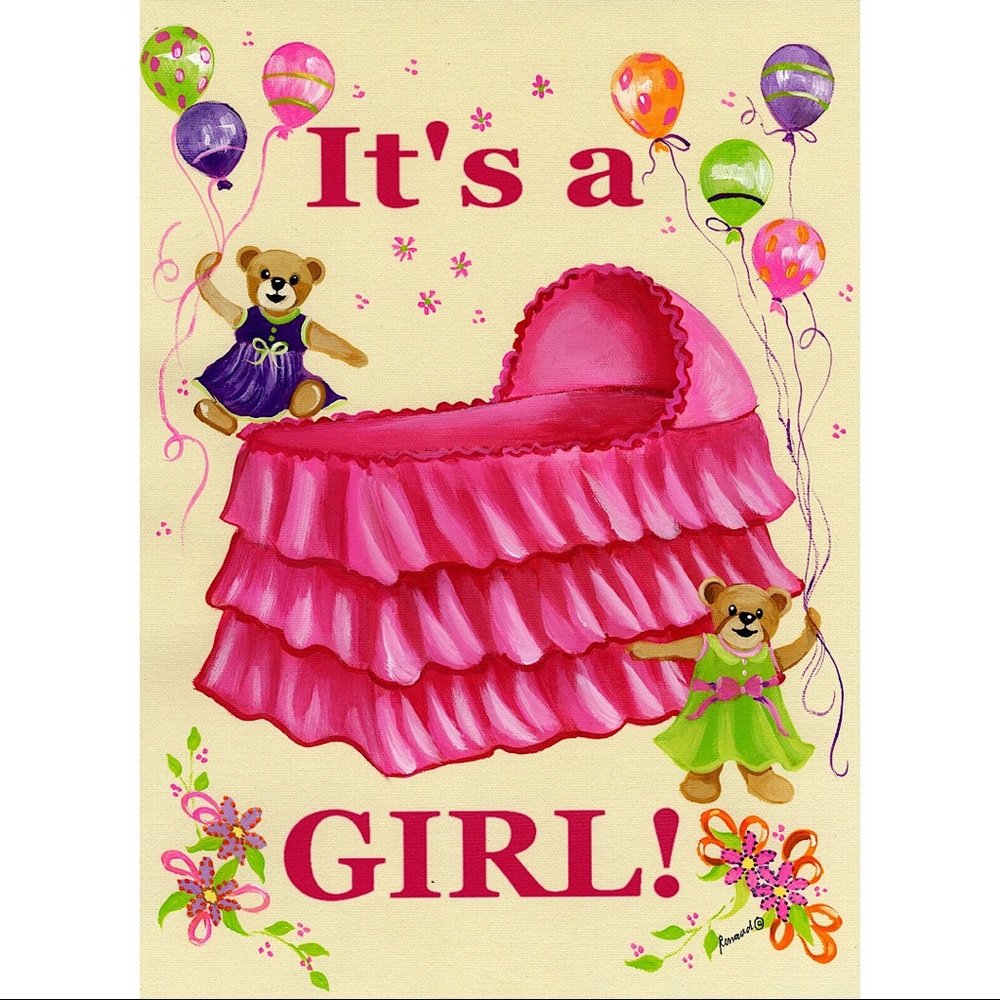 Precious Pets Garden Flag - It’s a Girl 12" x 18"